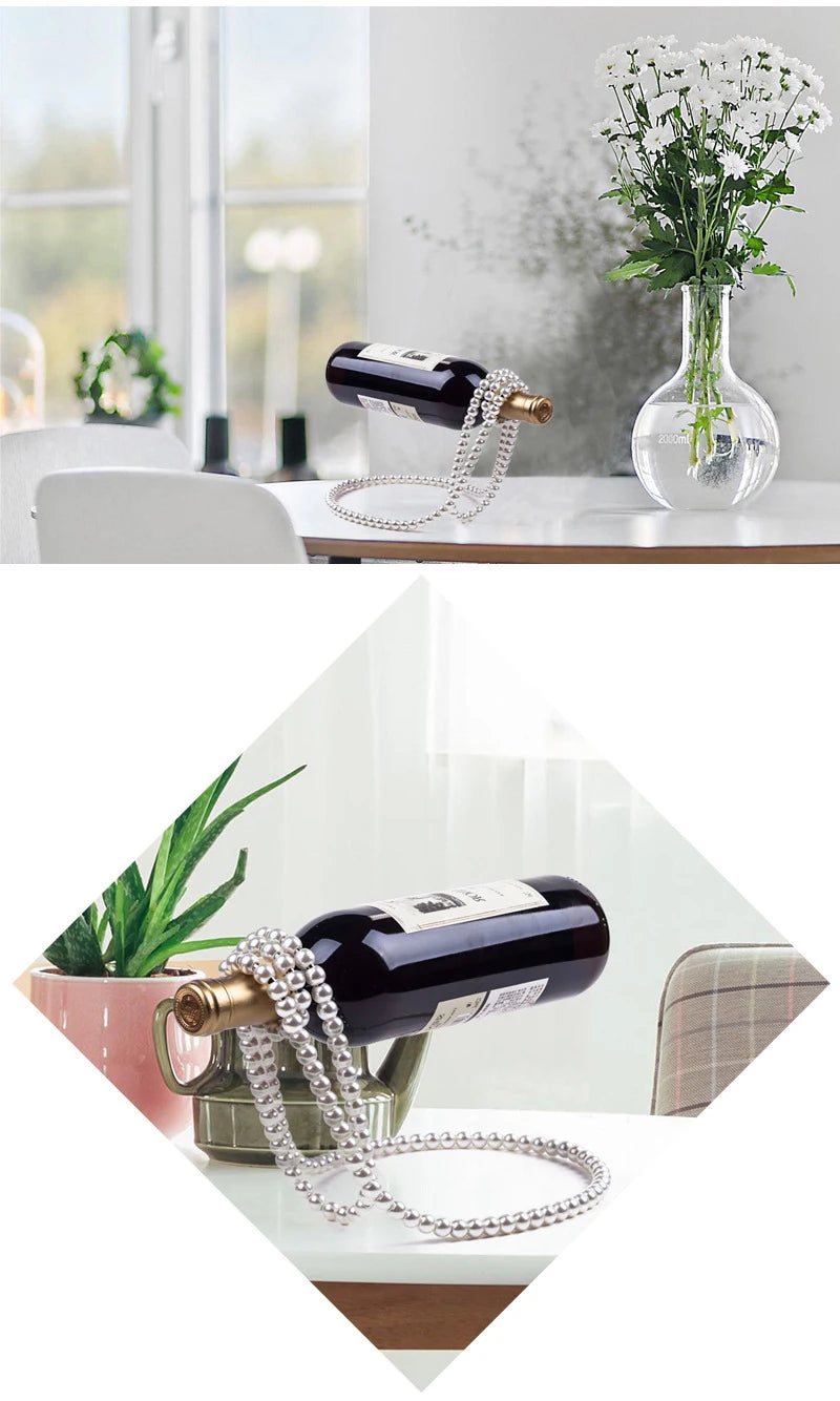 Enchanted Pearl Wine Stand: Magic Suspension Bottle Holder