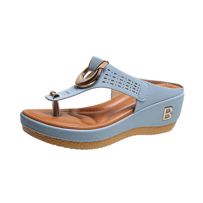 Ladies Non-Slip Wedge Platform Slippers - 2024 Comfortable Summer Sandals