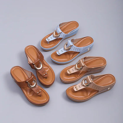 Ladies Non-Slip Wedge Platform Slippers - 2024 Comfortable Summer Sandals