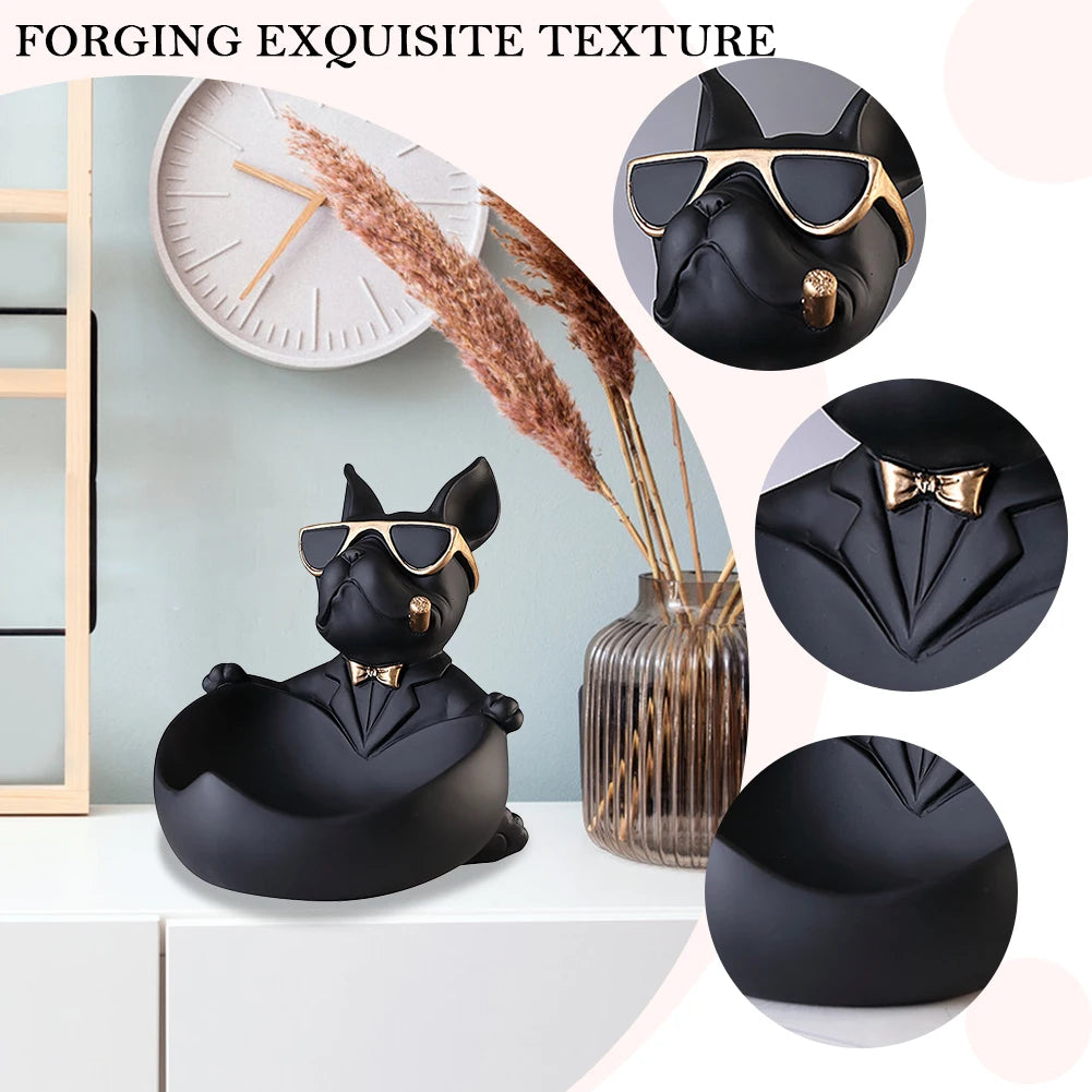 Frenchie Butler Sculpture: Tray & Key Holder Dog Statue