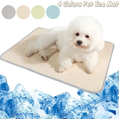 Cool Ice Silk Pet Sleeping Pad - Moisture-Proof and Washable