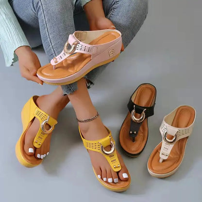 Ladies Non-Slip Wedge Platform Slippers - 2024 Comfortable Summer Sandals