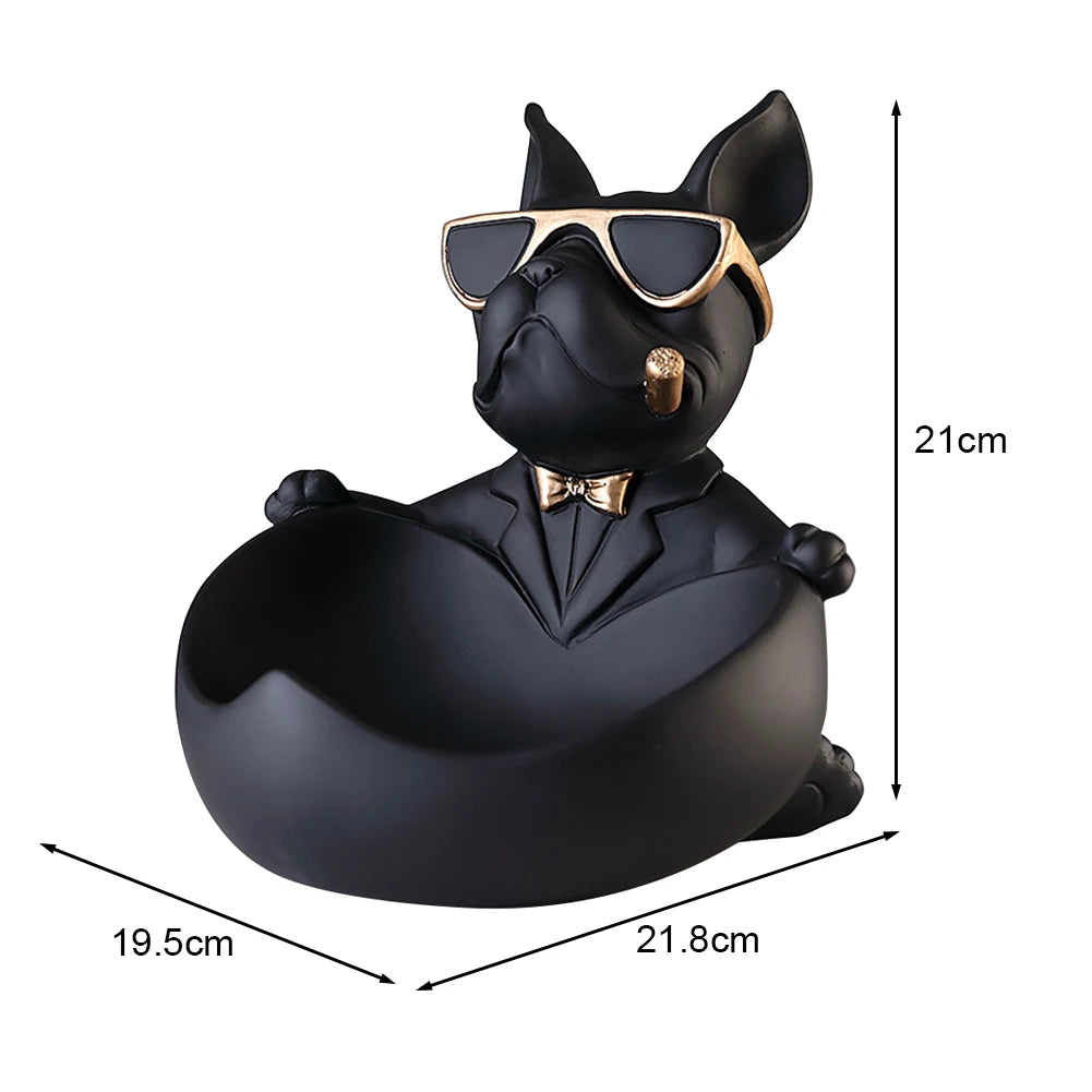 Frenchie Butler Sculpture: Tray & Key Holder Dog Statue