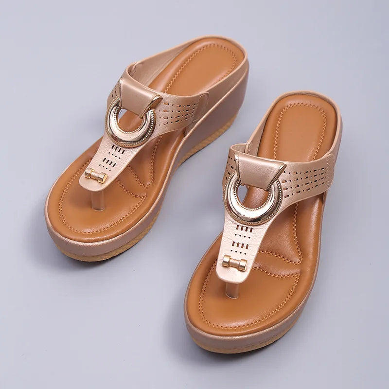 Ladies Non-Slip Wedge Platform Slippers - 2024 Comfortable Summer Sandals