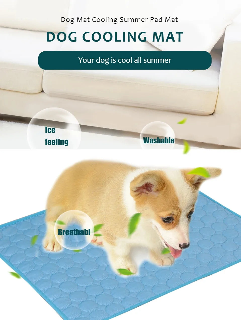 Pet Cooling Mat - Extra Large Summer Blanket for Dogs and Cats