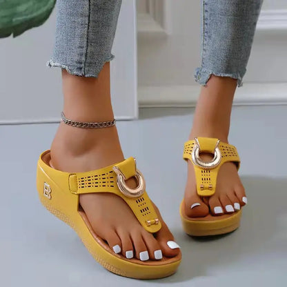 Ladies Non-Slip Wedge Platform Slippers - 2024 Comfortable Summer Sandals