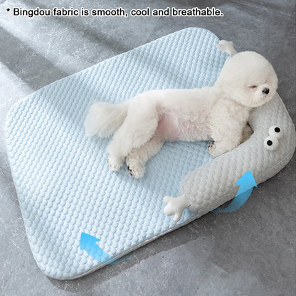 Thickened Memory Foam Dog Mat - Cooling Bed with Pillow Design