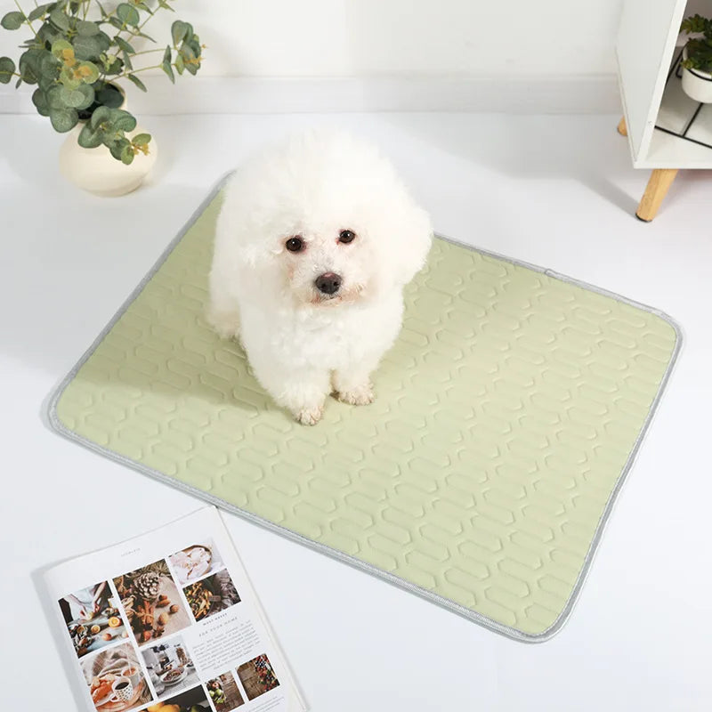 Cool Ice Silk Pet Sleeping Pad - Moisture-Proof and Washable