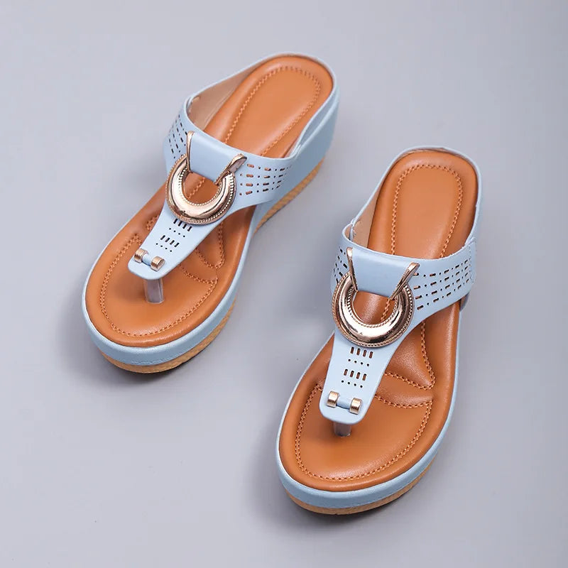 Ladies Non-Slip Wedge Platform Slippers - 2024 Comfortable Summer Sandals