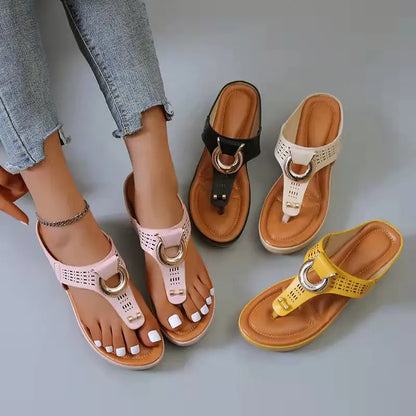 Ladies Non-Slip Wedge Platform Slippers - 2024 Comfortable Summer Sandals