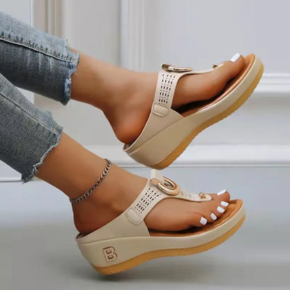 Ladies Non-Slip Wedge Platform Slippers - 2024 Comfortable Summer Sandals