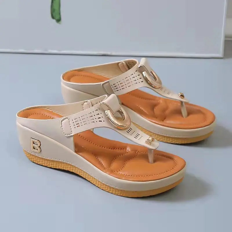 Ladies Non-Slip Wedge Platform Slippers - 2024 Comfortable Summer Sandals