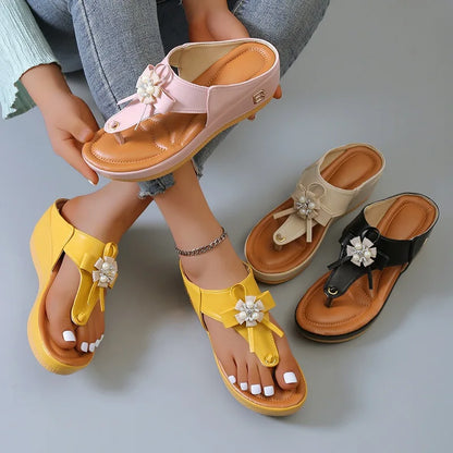 Ladies Non-Slip Wedge Platform Slippers - 2024 Comfortable Summer Sandals