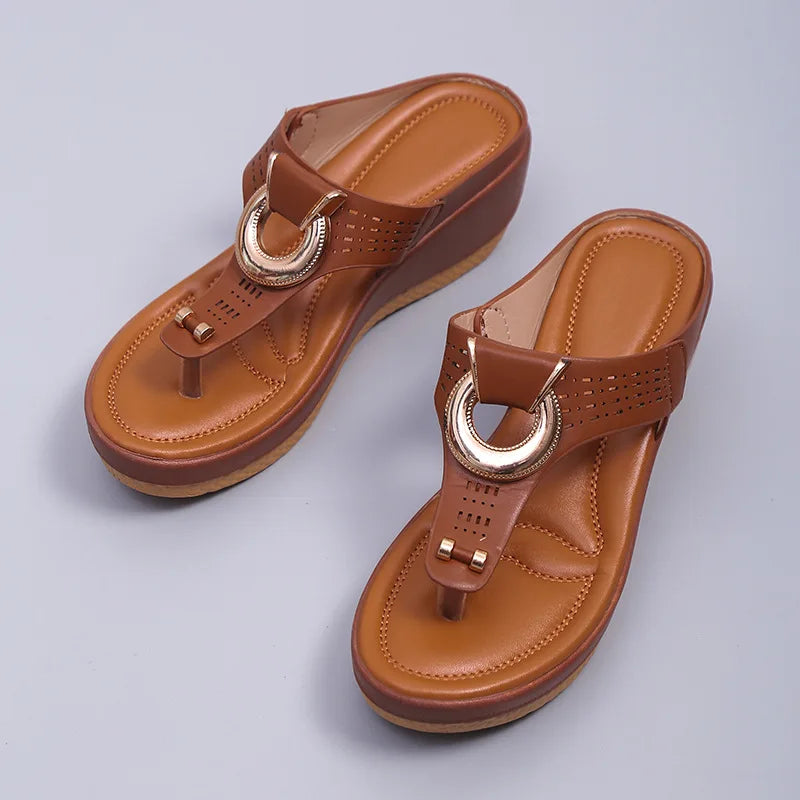 Ladies Non-Slip Wedge Platform Slippers - 2024 Comfortable Summer Sandals